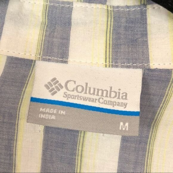 Columbia Womens Early Tide Long Sleeve Button-Up Shirt Blue Striped Cotton Blend - Picture 6 of 9